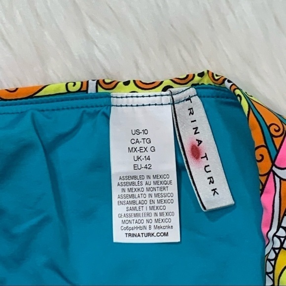 NWT Trina Turk Multicolored Bikini Bottom size 10 - Picture 8 of 10